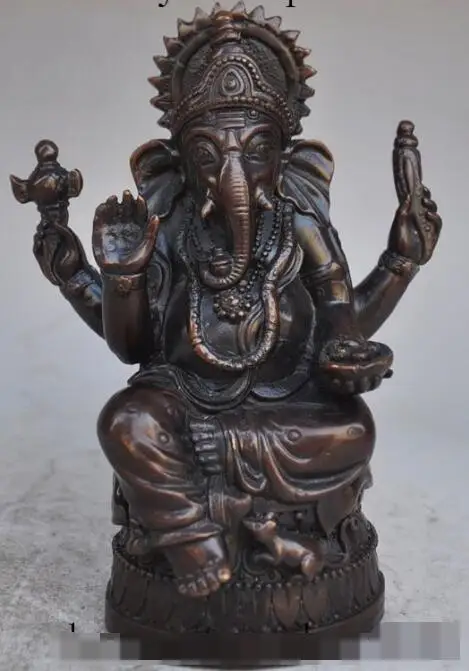 S04001 7"Tibet Buddhism Bronze 4 Arms Ganesh Lord Ganesha Elephant God Buddha Statue (B0328)
S04001 7"Tibet Buddhism Bronze 4 Arms Ganesh Lord Ganesha Elephant God Buddha Statue (B0328)