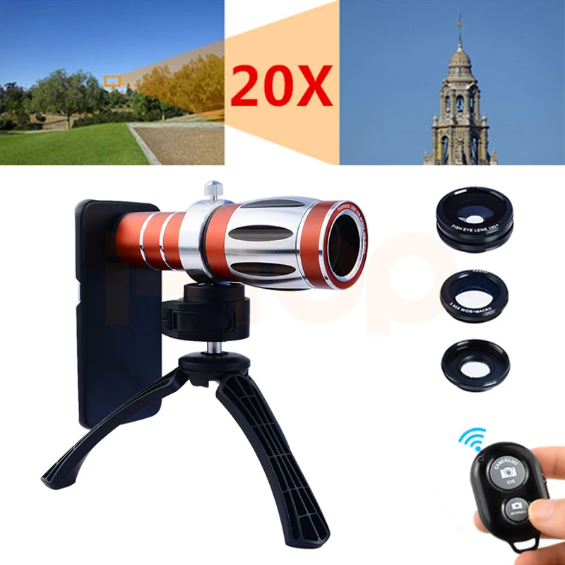 2017 20x Zoom Telephoto Telescope Fish eye Wide Angle Macro Lens For iPhone 4 4s 5 5s 6 6s 7 Plus Tripod Phone Camera Lentes Kit
2017 20x Zoom Telephoto Telescope Fish eye Wide Angle Macro Lens For iPhone 4 4s 5 5s 6 6s 7 Plus Tripod Phone Camera Lentes Kit