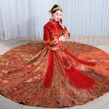 Royal Women Classic Qipao Traditional Women Marriage Suit Embroidery Retro Female Wedding Party Dress Toast Clothing XS-6XL
Royal Women Classic Qipao Traditional Women Marriage Suit Embroidery Retro Female Wedding Party Dress Toast Clothing XS-6XL