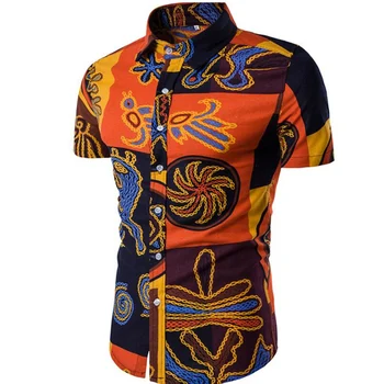 Summer Shirt Classic Folk Style Print Metrosexual Fashion Leisure Slim Short Sleeve Stitching Male Social Business Tops Shirt
Summer Shirt Classic Folk Style Print Metrosexual Fashion Leisure Slim Short Sleeve Stitching Male Social Business Tops Shirt