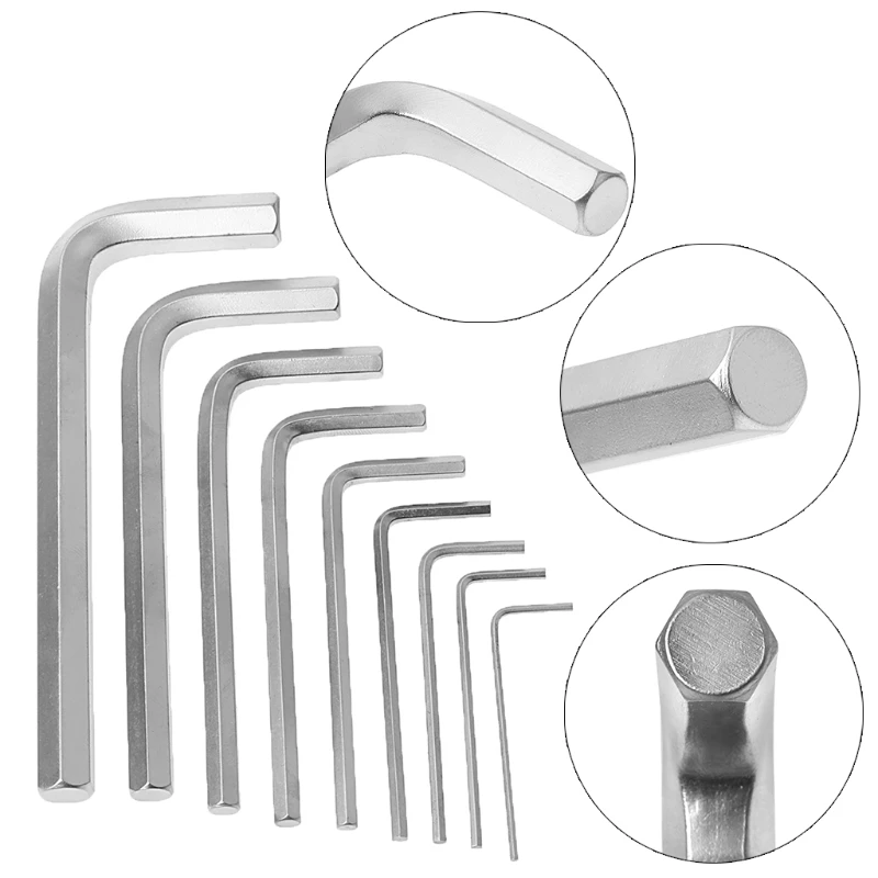 Hot Sale 9Pcs/Set 1.5mm-10mm Hexagon Hex Allen Key Wrench Kit Spanner Repair Hand Tools
Hot Sale 9Pcs/Set 1.5mm-10mm Hexagon Hex Allen Key Wrench Kit Spanner Repair Hand Tools