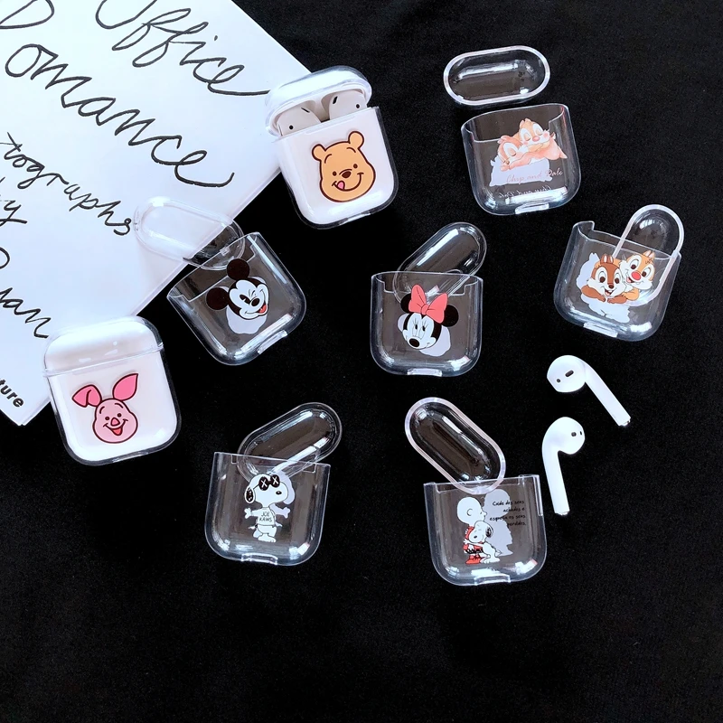 Для Airpods чехол милый мультфильм беспроводной зарядный для защитный прозрачный