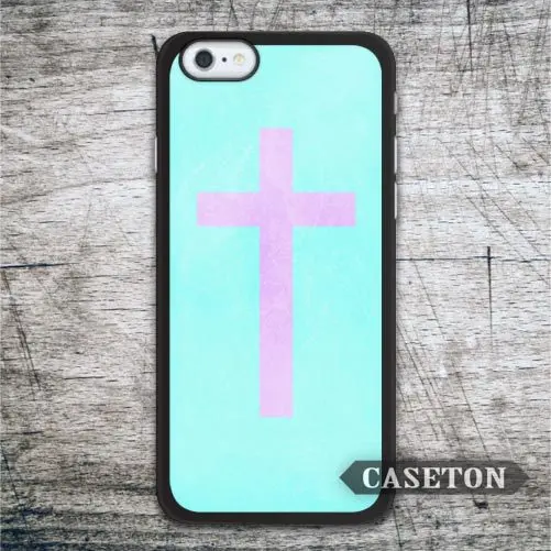 Pink Cross With Mint font b Case b font For font b iPhone b font font