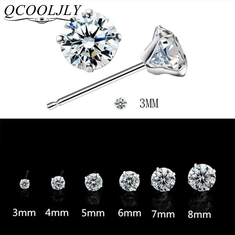 3mm-8mm 1 Pair Silver Round Stud Earrings For Women CZ AAA Zircon Ear Piercing Studs Surgical Steel Jewelry Women Girl Gift
3mm-8mm 1 Pair Silver Round Stud Earrings For Women CZ AAA Zircon Ear Piercing Studs Surgical Steel Jewelry Women Girl Gift