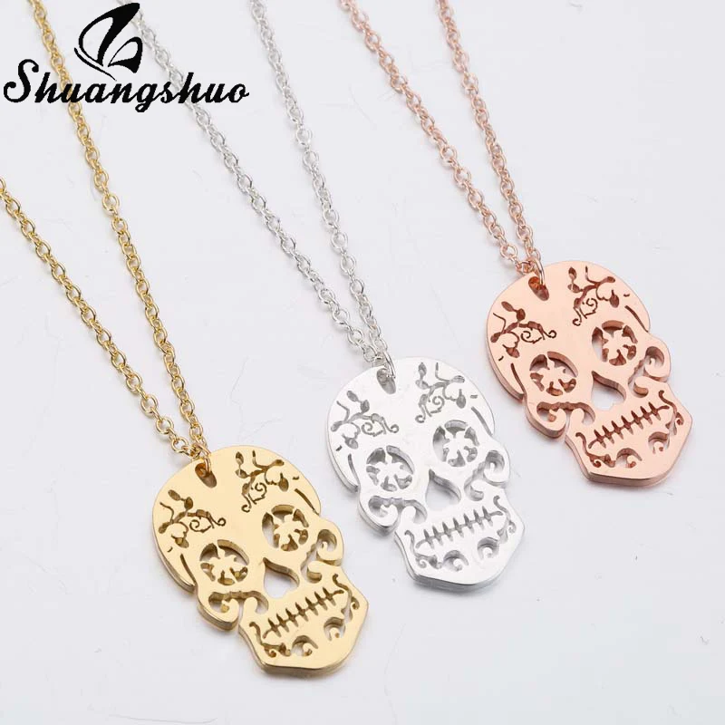 Shuangshuo Rose Gold Necklaces Skull Pendants Necklace For Women's Clothing & Accessories Stainless Steel Collier Punk Jewelry
Shuangshuo Rose Gold Necklaces Skull Pendants Necklace For Women's Clothing & Accessories Stainless Steel Collier Punk Jewelry