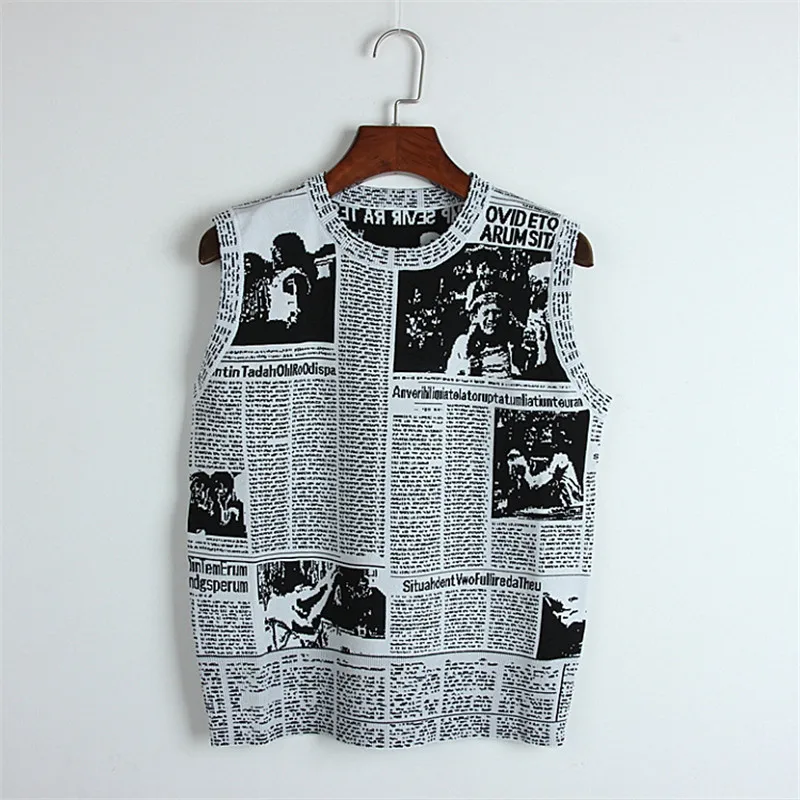 High Quality Sweater for Women Runway Designer O Neck Poster Printed Sleeveless Knitted Vest
High Quality Sweater for Women Runway Designer O Neck Poster Printed Sleeveless Knitted Vest