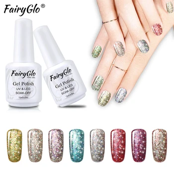 

FariyGlo 15ML UV LED Starry Gel Nail Polish Glitter Soak Off UV Varnish Nail Art Lacquer Long-lasting Semi Permanent Enamel Ink