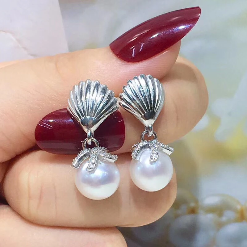 New Design S925 Silver Pearl Earrings Findings Stud Earrings Settings Mountings Parts Mounts for Wedding Gift Bridal Women
New Design S925 Silver Pearl Earrings Findings Stud Earrings Settings Mountings Parts Mounts for Wedding Gift Bridal Women