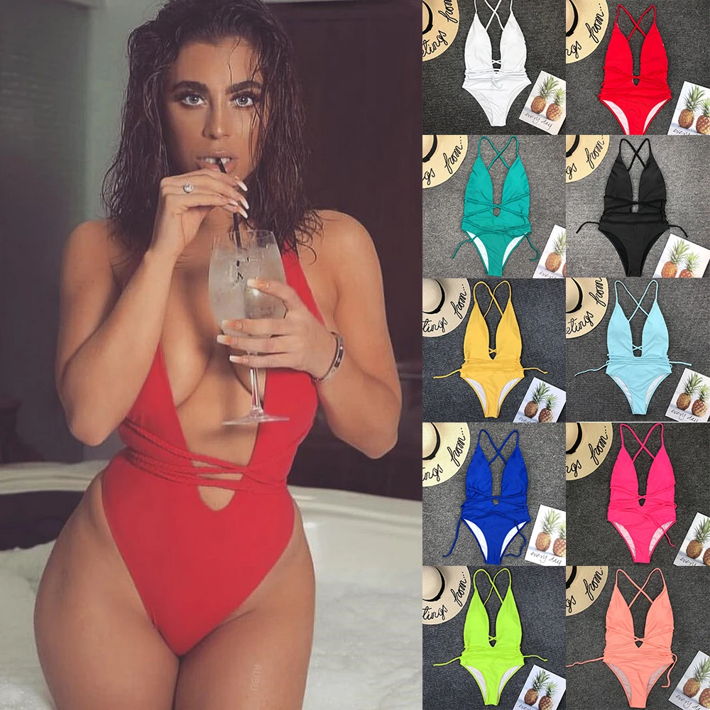 Sexy Swimsuit Women Swimwear One Piece Bodysuit Push Up Monokini Halter Cross Bathing Suits Swim Suit Wear Female Beachwear S-L
Sexy Swimsuit Women Swimwear One Piece Bodysuit Push Up Monokini Halter Cross Bathing Suits Swim Suit Wear Female Beachwear S-L