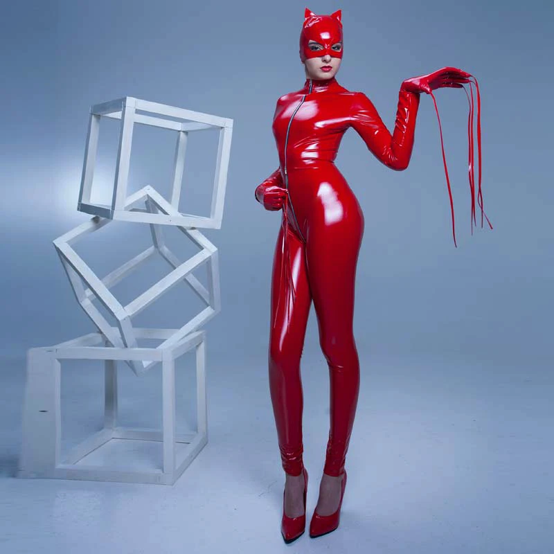 Plus Size XXL XL Black Red Colors New Fashion Women Sexy Long Sleeve Faux Leather Catsuit Cat Costume Erotic Latex Costume
Plus Size XXL XL Black Red Colors New Fashion Women Sexy Long Sleeve Faux Leather Catsuit Cat Costume Erotic Latex Costume
