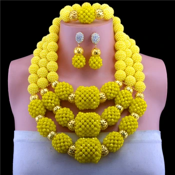 Fashion Nigeria Wedding African Beads Jewelry Set Yellow Crystal Plastic Pearl Necklace Bridal Jewelry Sets Free shipping 10093
Fashion Nigeria Wedding African Beads Jewelry Set Yellow Crystal Plastic Pearl Necklace Bridal Jewelry Sets Free shipping 10093