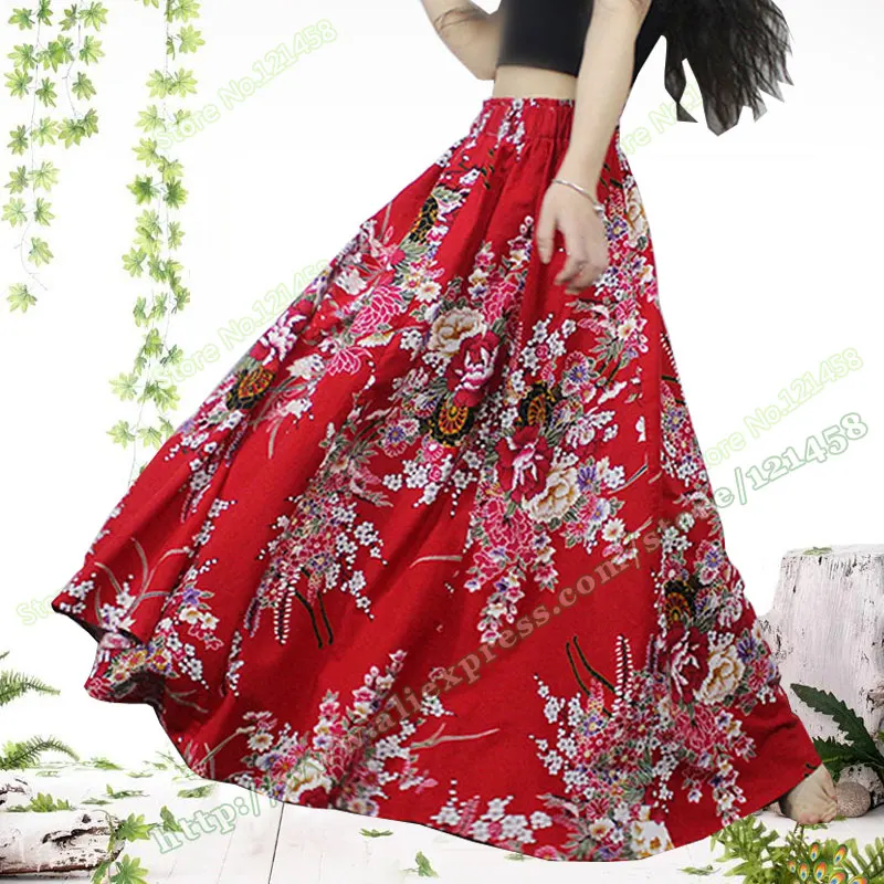 2017 Autumn Casual Cotton Linen Flax Leisure Red Floral Big Flower Long Skirts Womens / female Maxi Skirt
2017 Autumn Casual Cotton Linen Flax Leisure Red Floral Big Flower Long Skirts Womens / female Maxi Skirt