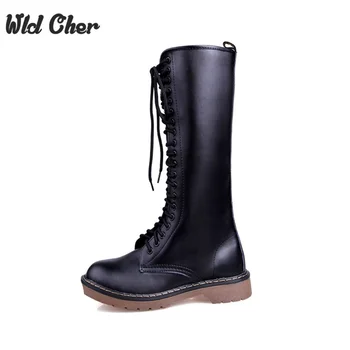 Genuine Leather Women Winter Long Boots Knee Lace Up Low Heel Flats Boots 2020 New Fashion Flat Big Size Boots Plus Size 34-39
Genuine Leather Women Winter Long Boots Knee Lace Up Low Heel Flats Boots 2020 New Fashion Flat Big Size Boots Plus Size 34-39