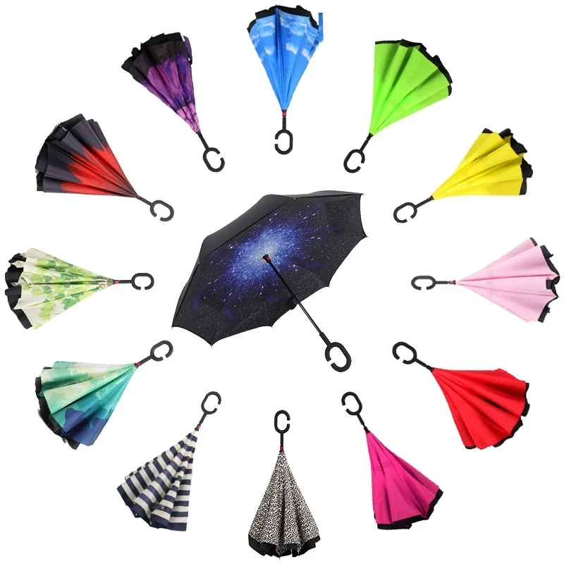 C-handle Umbrella Double Layer sun parasol Women Rain Reverse Umbrellas male guarda chuva invertido paraguas parapluie Windproof
C-handle Umbrella Double Layer sun parasol Women Rain Reverse Umbrellas male guarda chuva invertido paraguas parapluie Windproof