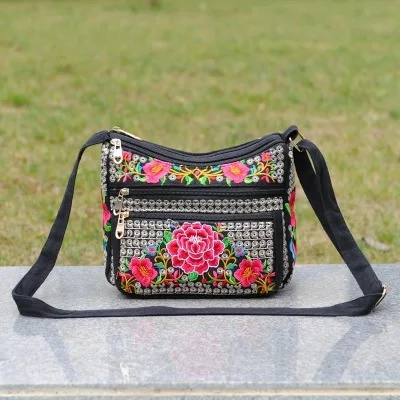 

Fashion National Embroidery Shopping Small bags!Nice Floral Embroidered Women Shoulder&Crossbody bags All-match Canvas Handbags