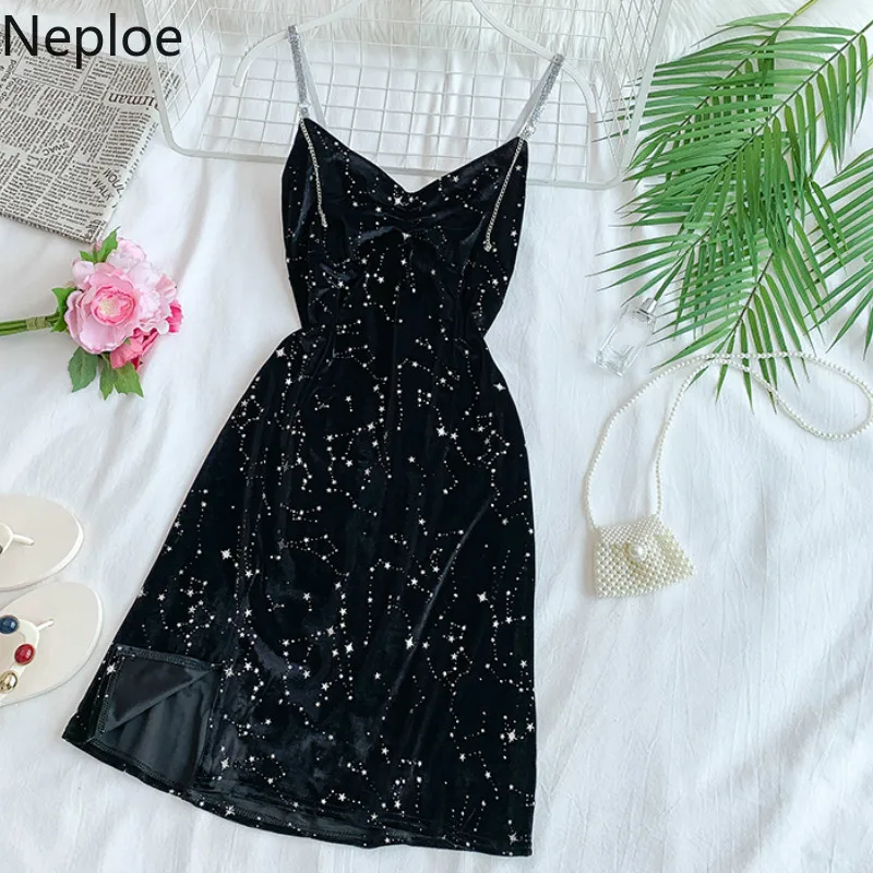 Neploe Bright Silk Sequined Women Dress Summer 2019 New V-Meck Sleeveless Canis Vestidos Sexy Backless Split Dresses 44478
Neploe Bright Silk Sequined Women Dress Summer 2019 New V-Meck Sleeveless Canis Vestidos Sexy Backless Split Dresses 44478