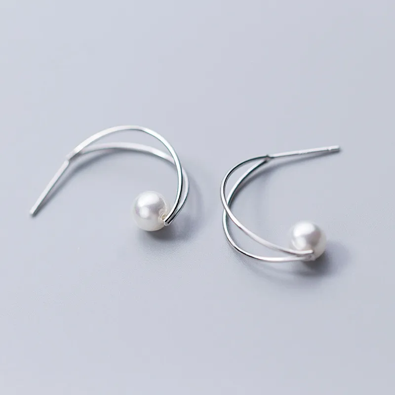 925 Sterling Silver Earring Pearl Geometric Stud Earrings for Women Gift Wedding Jewelry female Ear pendientes eh839
925 Sterling Silver Earring Pearl Geometric Stud Earrings for Women Gift Wedding Jewelry female Ear pendientes eh839