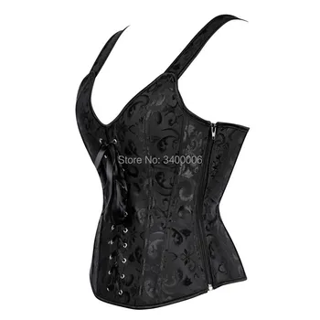 Caudatus Corsets And Bustiers Satin Sexy Brocade Corset With Straps Zipper Jacquard Overbust Corset Vest Vintage Plus Size Black
Caudatus Corsets And Bustiers Satin Sexy Brocade Corset With Straps Zipper Jacquard Overbust Corset Vest Vintage Plus Size Black