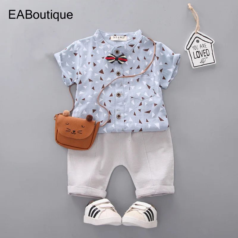 EABoutique Summer New cotton 2pcs kids clothes Tshirt+shorts Casual Set short sleeve baby boy outfit 0-3 year Q0365
EABoutique Summer New cotton 2pcs kids clothes Tshirt+shorts Casual Set short sleeve baby boy outfit 0-3 year Q0365