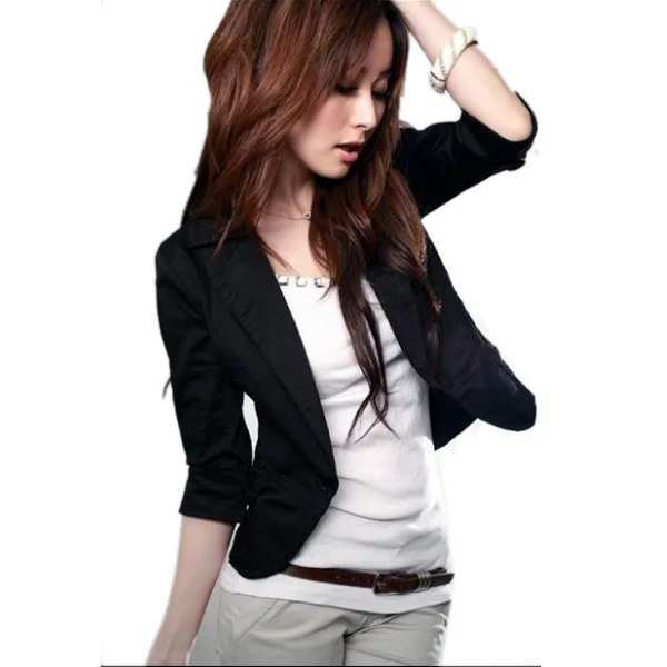 Women Spring 34 Sleeve Button Short OL Office Suit Coat High Quality Jacket Outwear Tops S-XXL Office Lady Coats
Women Spring 34 Sleeve Button Short OL Office Suit Coat High Quality Jacket Outwear Tops S-XXL Office Lady Coats