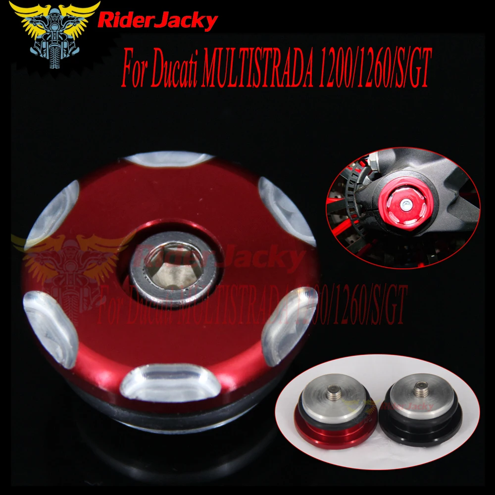 RiderJacky Black Red Motorcycle CNC Left Front Wheel Cap Bicolor For Ducati MULTISTRADA 1200/1260/S/GT 2010-2018 2015 2016 2017 
RiderJacky Black Red Motorcycle CNC Left Front Wheel Cap Bicolor For Ducati MULTISTRADA 1200/1260/S/GT 2010-2018 2015 2016 2017