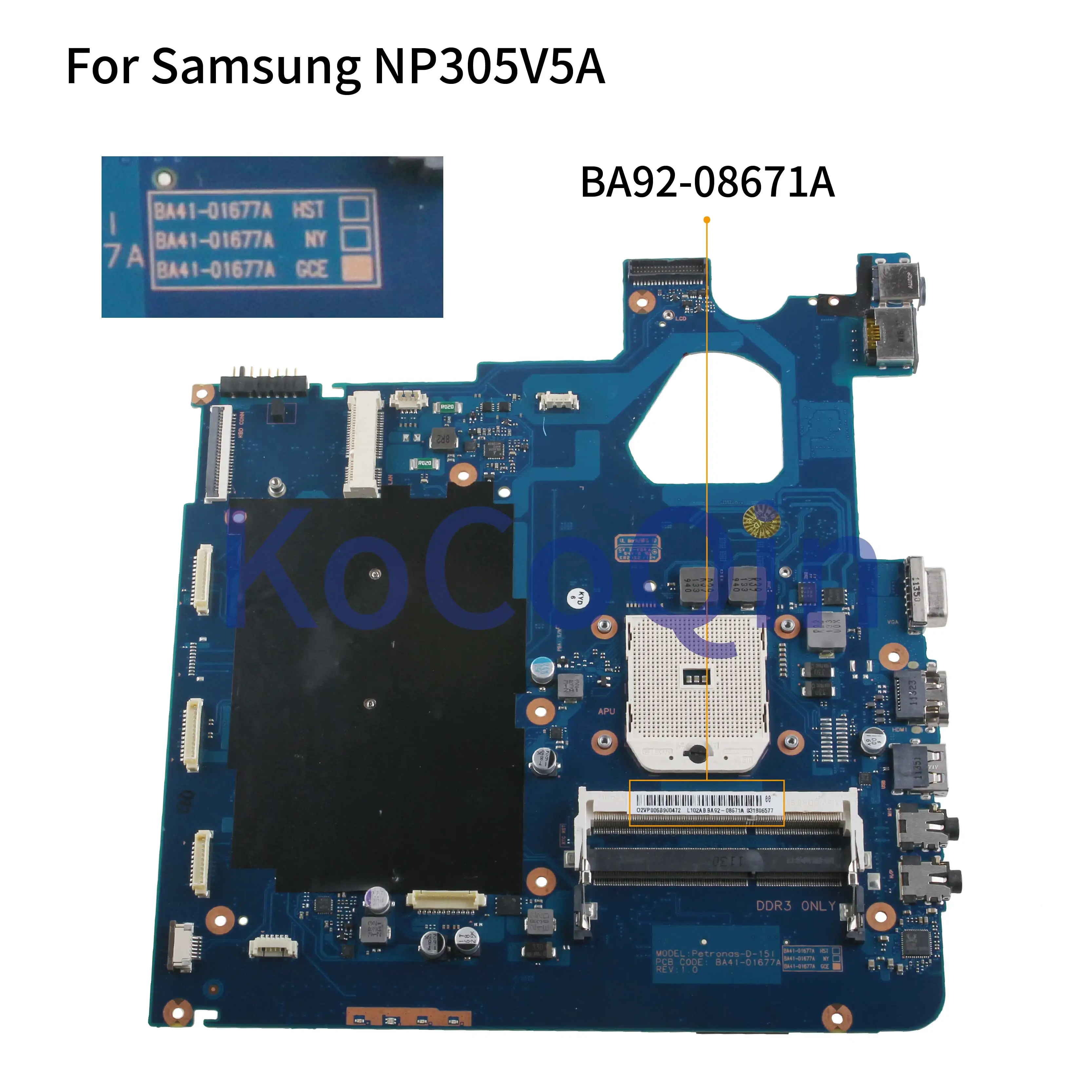 KoCoQin материнская плата для ноутбука Samsung NP305V5A NP305V4A материнская плата BA92-08671A BA41-01677A AMD
KoCoQin материнская плата для ноутбука Samsung NP305V5A NP305V4A материнская плата BA92-08671A BA41-01677A AMD