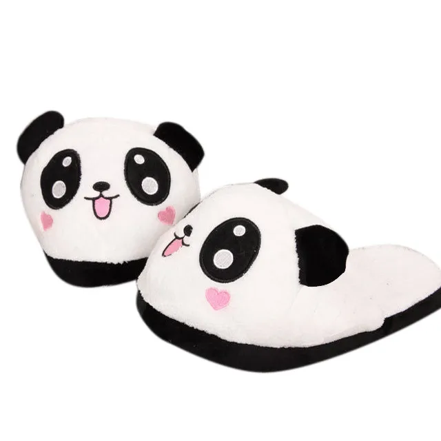 Xiniu 2017 High Quality Cozy Warm Fur Inside Women Panda Winter Warm Plush Antiskid Indoor Home Slippers One Size White xiniu