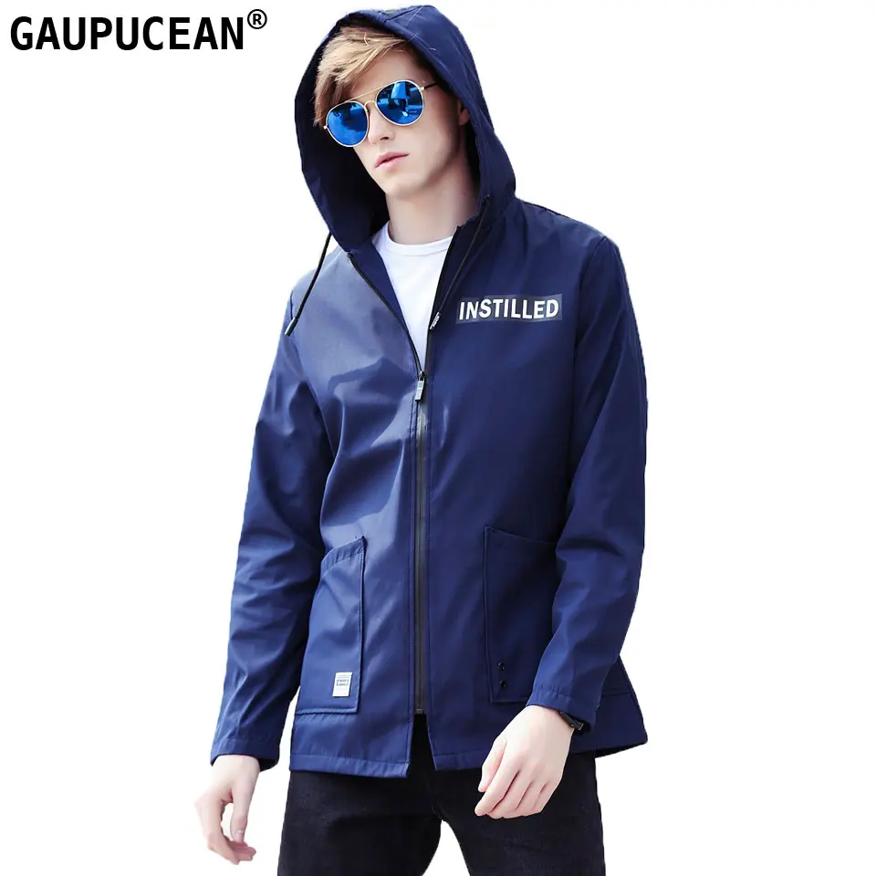 Gaupucean Casual Man Waterproof Windproof Ultraviolet-proof Navy White Black Autumn Spring Slight Thin Zipper Hooded Men Jacket 
Gaupucean Casual Man Waterproof Windproof Ultraviolet-proof Navy White Black Autumn Spring Slight Thin Zipper Hooded Men Jacket