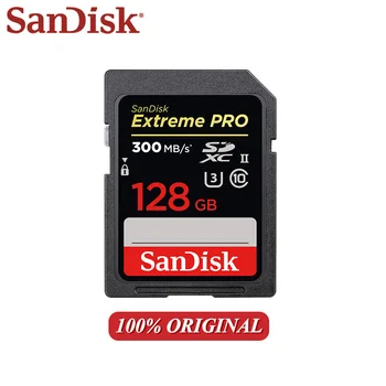 

SanDisk Extreme PRO SD Card 300Mb/s 128GB 64GB 32GB Memory Cards Class 10 SDXC SDHC U3 Flash Card High Speed UHS-II for Camera