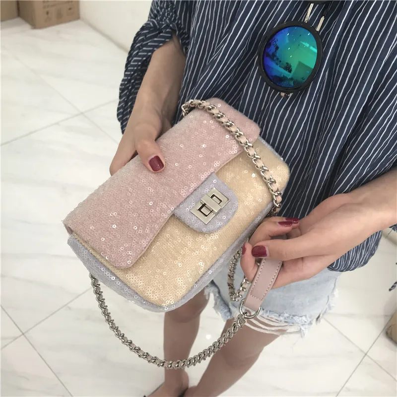 KYYSLO Lock sequins women shoulder bags Korean version womens messenger crossbody bags Small fragrance hit color chain bag
KYYSLO Lock sequins women shoulder bags Korean version womens messenger crossbody bags Small fragrance hit color chain bag