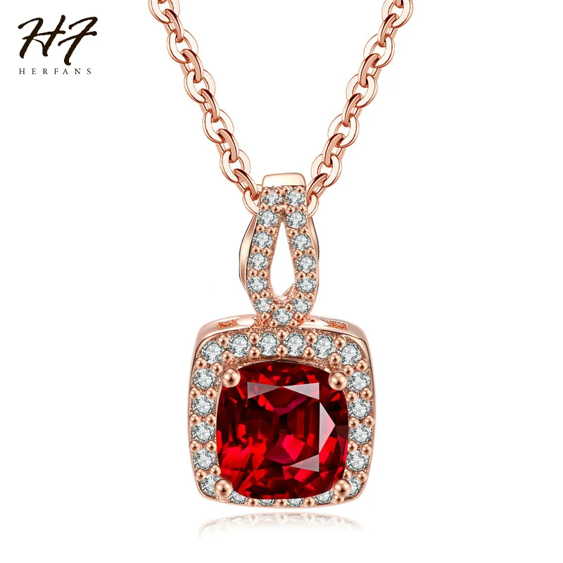 Simple Square Red Cubic Zirconia Pendant Engagement Necklace for Women Rose gold color Fashion Jewelry for Xmas day N616
Simple Square Red Cubic Zirconia Pendant Engagement Necklace for Women Rose gold color Fashion Jewelry for Xmas day N616