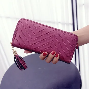 ALIEME Fashion Women Long Purse Fashion Thread Female Zipper Tassel Black Money Clip Card Womens wallets And Purses Women Red 90
ALIEME Fashion Women Long Purse Fashion Thread Female Zipper Tassel Black Money Clip Card Womens wallets And Purses Women Red 90
