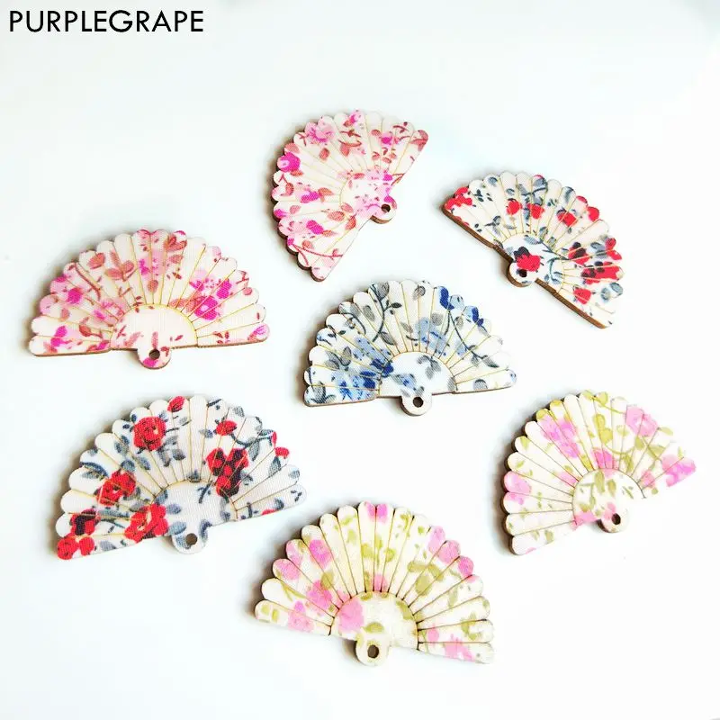 

PURPLEGRAPE Japanese and Korean fashion and fan style flowers Multicolor DIY handmade earrings accessories pendant a pack of 8