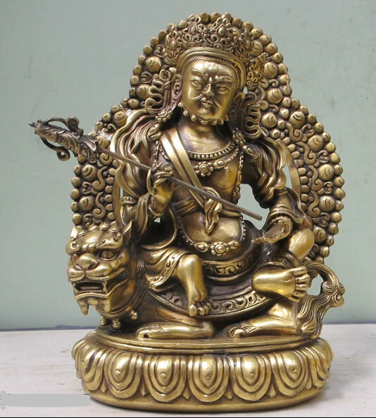 008762 10.5"Tibetan Lamaism Buddhism Bronze Gild Lion Zambala Vaishravana Buddha statue
008762 10.5"Tibetan Lamaism Buddhism Bronze Gild Lion Zambala Vaishravana Buddha statue
