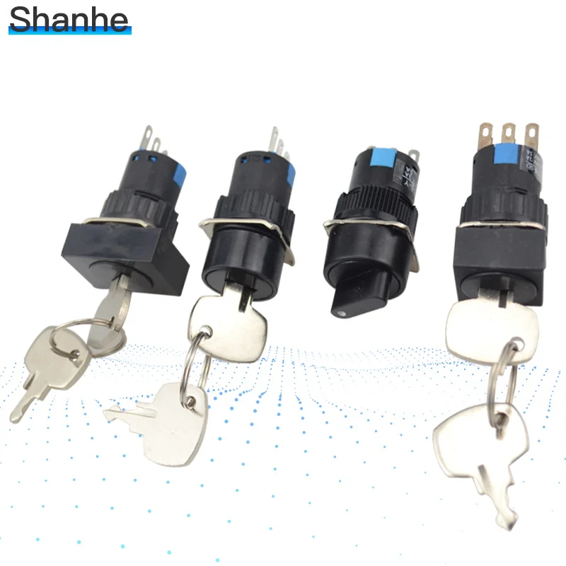 16mm Key Switch Round square square key switch double throw 1NO1NC /2NO2NC , 2 positions 3positions maintained Fixed
16mm Key Switch Round square square key switch double throw 1NO1NC /2NO2NC , 2 positions 3positions maintained Fixed