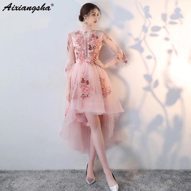 New Pink Prom Dresses 2018 vestido de festa High Low Prom Dress Elgent Three Quarter Sleeves vestido longo Vintage Candy Color
New Pink Prom Dresses 2018 vestido de festa High Low Prom Dress Elgent Three Quarter Sleeves vestido longo Vintage Candy Color