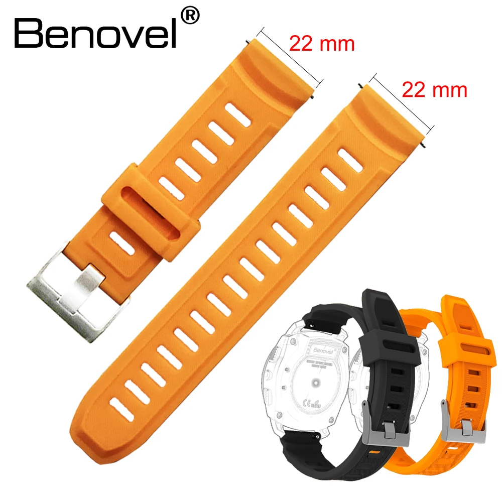 

Benovel 22mm Universal Silicone Watch Band Strap For Amazfit Pace For Samsung Gear S3 For S02 EX18 G01 G02 GV68 S928 Smart Watch