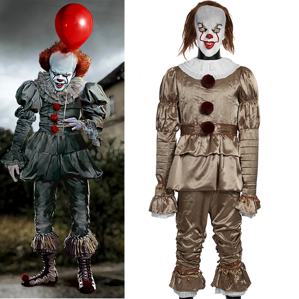 Stephen King's It Mask Joker Pennywise Uniform Costume Cosplay Scary Joker Suit Halloween Fantacy Costumes Masquerade Party Prop
Stephen King's It Mask Joker Pennywise Uniform Costume Cosplay Scary Joker Suit Halloween Fantacy Costumes Masquerade Party Prop