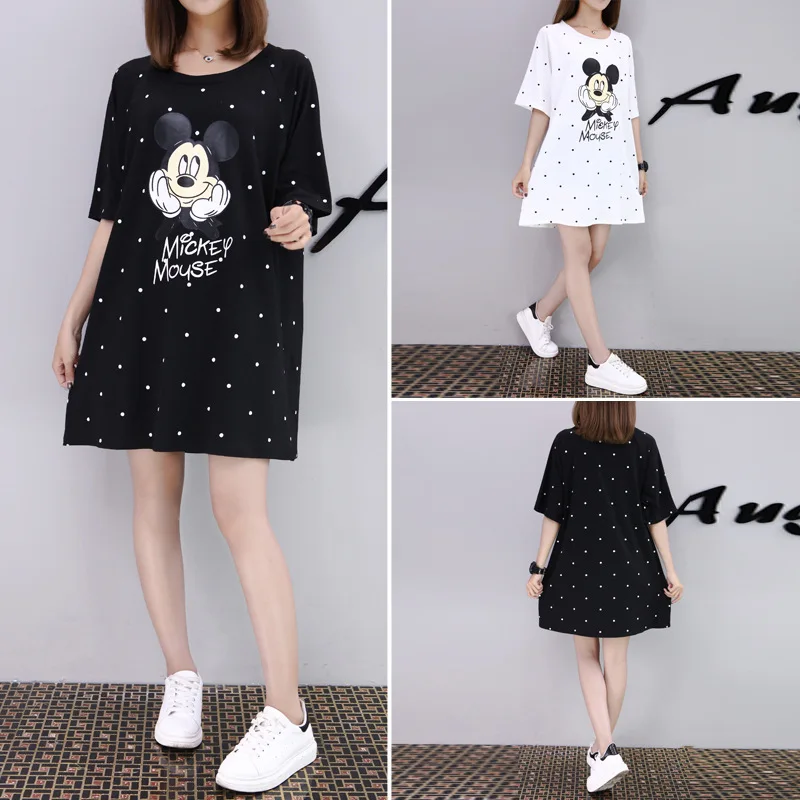 2019 Summer new European and American fat Sister big Code wave dot round collar Mickey Mouse dress
2019 Summer new European and American fat Sister big Code wave dot round collar Mickey Mouse dress