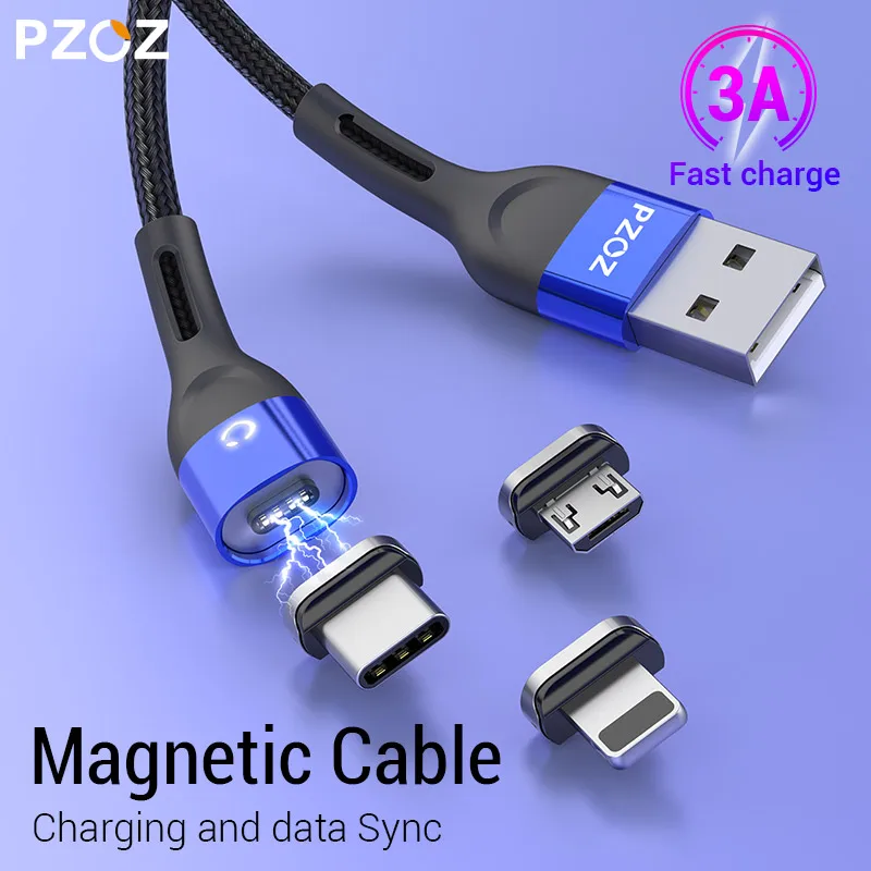 PZOZ 3A Magnetic Cable Micro USB C Adapter Microusb Type-C Magnet Charger Type C Cables For iPhone Samsung Xiaomi Fast Charging
PZOZ 3A Magnetic Cable Micro USB C Adapter Microusb Type-C Magnet Charger Type C Cables For iPhone Samsung Xiaomi Fast Charging