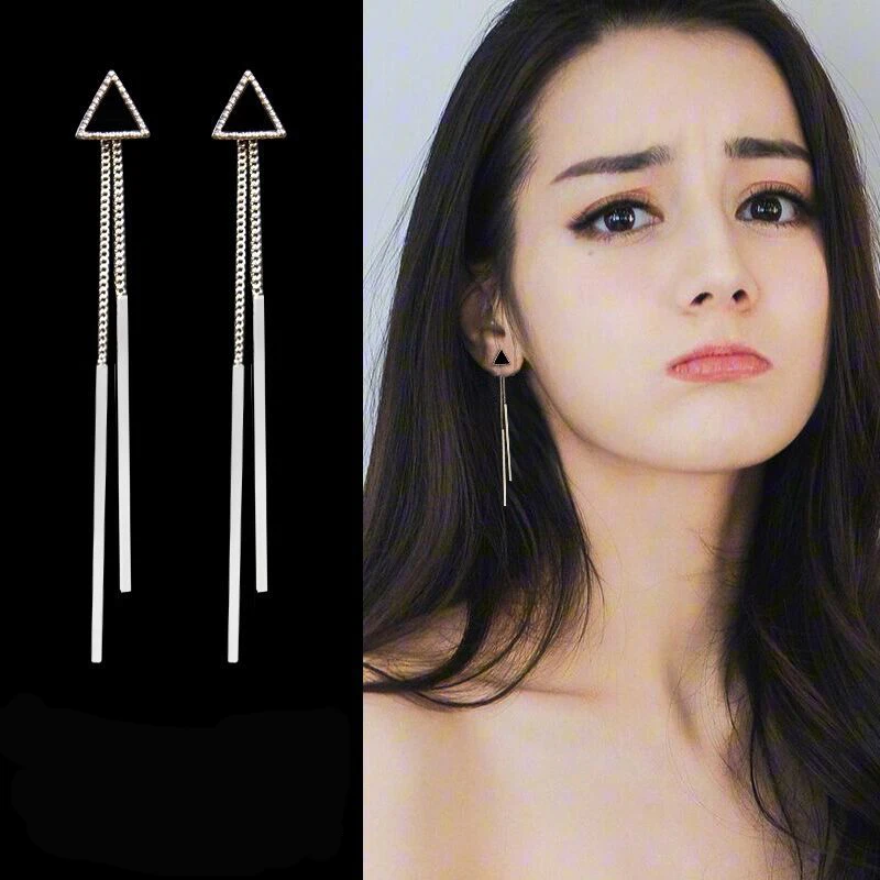 DIEERLAN Drop Shipping 925 Sterling Silver Triangle Tassel Dangle Earrings for Women Brincos Pendientes bijoux
DIEERLAN Drop Shipping 925 Sterling Silver Triangle Tassel Dangle Earrings for Women Brincos Pendientes bijoux