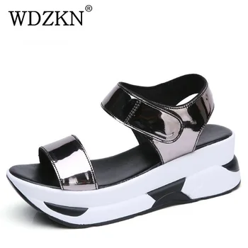 WDZKN 2020 Summer Shoes Women Sandals Open Toe Wedges Heel Sandals Mirror PU Leather Women Casual Platform Sandals Black Blue
WDZKN 2020 Summer Shoes Women Sandals Open Toe Wedges Heel Sandals Mirror PU Leather Women Casual Platform Sandals Black Blue
