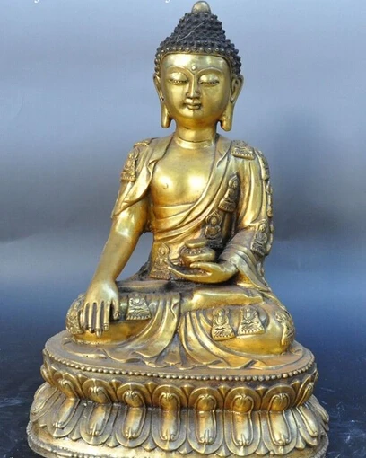 Free Shipping 006997 16" Tibet Buddhism Bronze Gilt Seat Lotus Shakyamuni Amitabha Buddha Bowl Statue
Free Shipping 006997 16" Tibet Buddhism Bronze Gilt Seat Lotus Shakyamuni Amitabha Buddha Bowl Statue