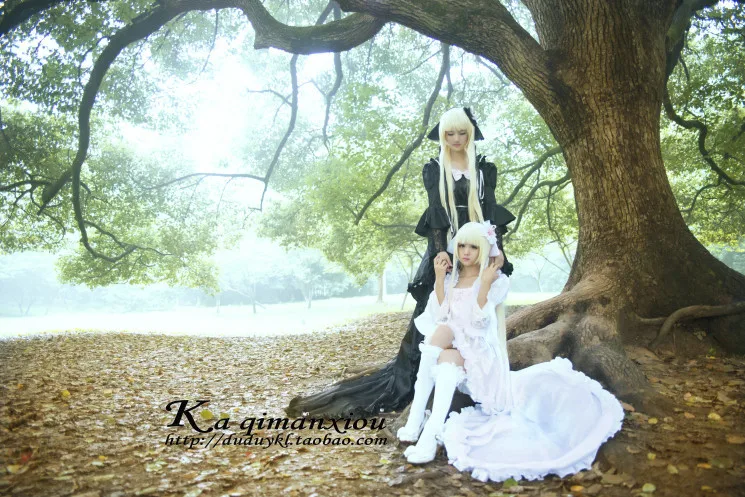 Chobits Eruda Inspired Anime Cosplay Costume Japanese Lolita Dress In White Black Cos Costumes - 2 Chobits Eruda Inspired Anime Cosplay Costume Japanese Lolita Dress In White Black Cos Costumes - 2