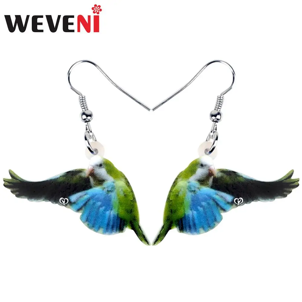 WEVENI Acrylic Flying Monk Parakeet Bird Earrings Dangle Drop Unique Animal Design Jewelry For Women Girls Party Gift Decoration
WEVENI Acrylic Flying Monk Parakeet Bird Earrings Dangle Drop Unique Animal Design Jewelry For Women Girls Party Gift Decoration