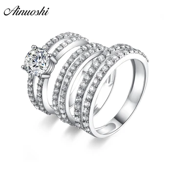 AINUOSHI 925 Sterling Silver Couple Wedding Engagement 4 Prongs Ring Sets Round Cut Men Anniversary Lover Promise Ring Set Gifts
AINUOSHI 925 Sterling Silver Couple Wedding Engagement 4 Prongs Ring Sets Round Cut Men Anniversary Lover Promise Ring Set Gifts