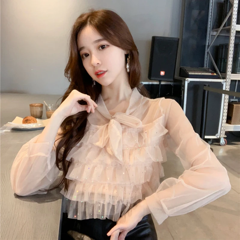 BGTEEVER Elegant Lace Up Cascaded Ruffles Women Blouse Shirt 2019 Bling Bling Full Sleeve Female Blouses Tops femme High Quality
BGTEEVER Elegant Lace Up Cascaded Ruffles Women Blouse Shirt 2019 Bling Bling Full Sleeve Female Blouses Tops femme High Quality