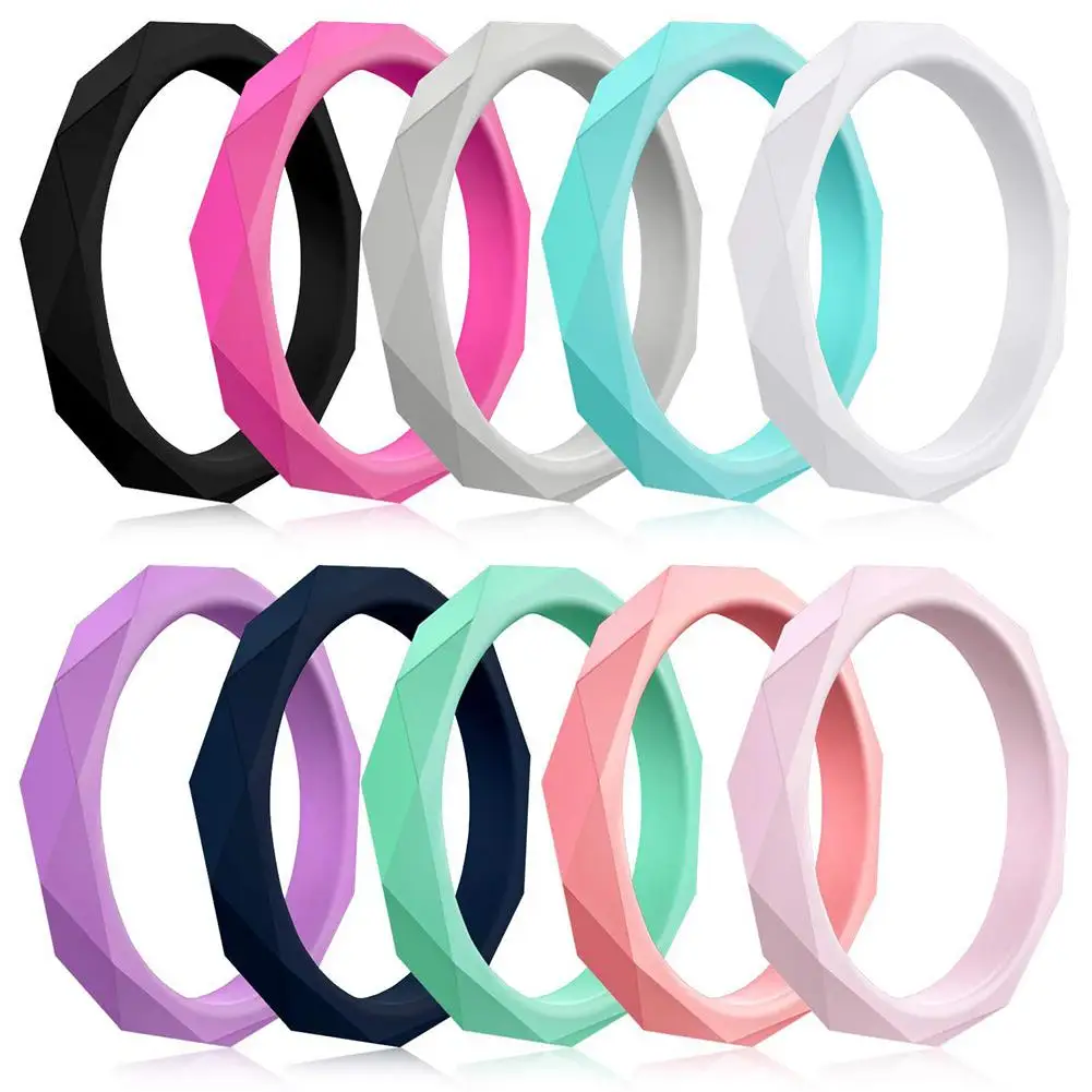 10Pcs Colorful Silicone Rings for Women Men Outdoor Sports Rhombus Finger Rings Unisex Couple Jewelry Gift New US Size 4-10
10Pcs Colorful Silicone Rings for Women Men Outdoor Sports Rhombus Finger Rings Unisex Couple Jewelry Gift New US Size 4-10