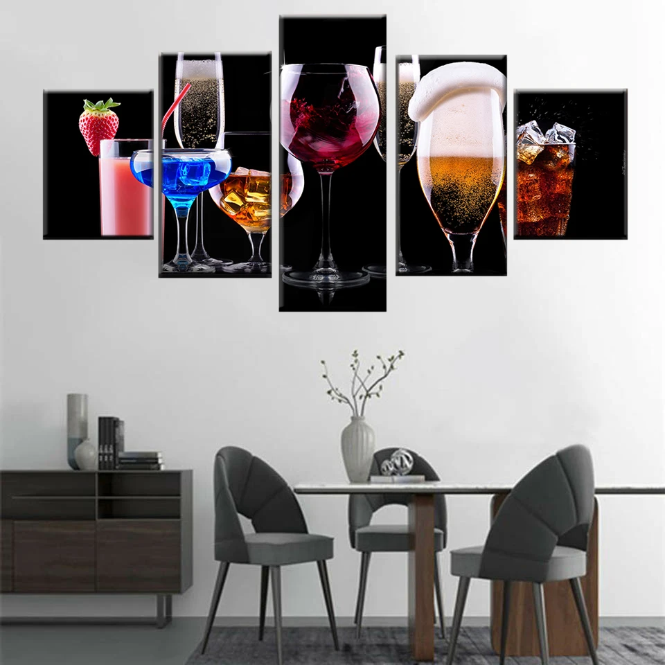 5 pieces modular colorful beer drink picture poster modern canvas living room frame HD printing home decoration mural art
5 pieces modular colorful beer drink picture poster modern canvas living room frame HD printing home decoration mural art
