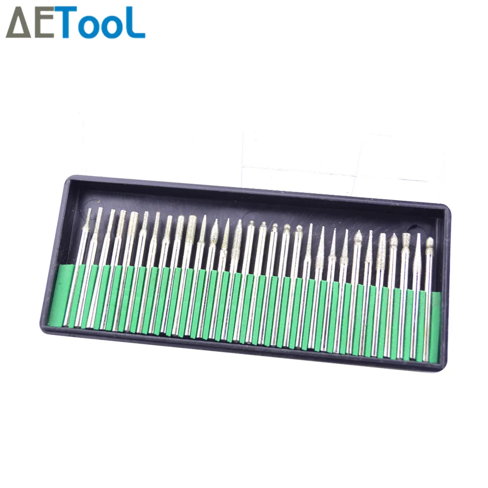 AETOOL 30pcs 3.0mm Shank Diamond Burs Set With Box For Electric Grinder Power Tool Accessories Abrasive Tools
AETOOL 30pcs 3.0mm Shank Diamond Burs Set With Box For Electric Grinder Power Tool Accessories Abrasive Tools
